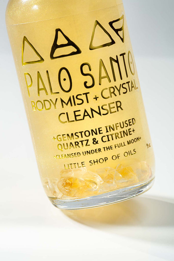 Palo Santo Mist / Body + Crystal Cleanser - Little Shop of Oils Essential Oils Crystal Gemstone Infused Apothecary