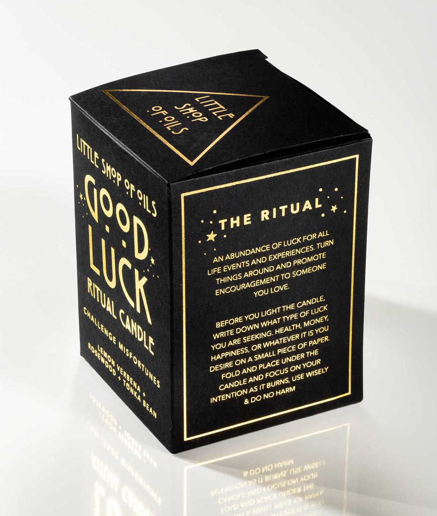 Good Luck Ritual Candle - Little Shop of Oils Essential Oils Crystal Gemstone Infused Apothecary